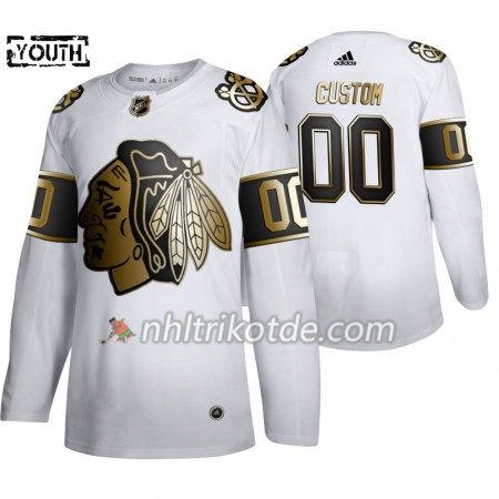 Chicago Blackhawks Trikot Custom Adidas 2019-2020 Golden Edition Weiß Authentic - Kinder